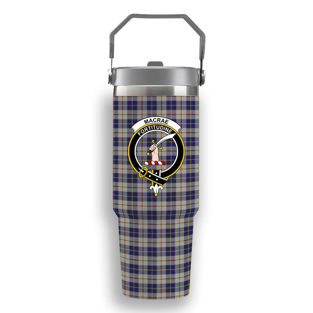 ScotsTee Shop Scottish MacRae of Conchra Crest Tartan Flip Straw Tumbler 20oz 30oz