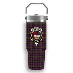 ScotsTee Shop Scottish MacDonald Modern Crest Tartan Flip Straw Tumbler 20oz 30oz