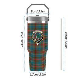 ScotsTee Shop Scottish MacBeth Ancient Crest Tartan Flip Straw Tumbler 20oz 30oz