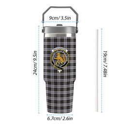 ScotsTee Shop Scottish MacPherson Dress 1951 Crest Tartan Flip Straw Tumbler 20oz 30oz