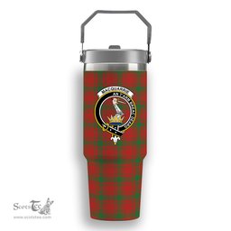 ScotsTee Shop Scottish MacQuarrie Ancient Crest Tartan Flip Straw Tumbler 20oz 30oz