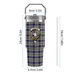 ScotsTee Shop Scottish Livingstone Dress Crest Tartan Flip Straw Tumbler 20oz 30oz
