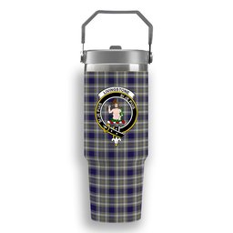 ScotsTee Shop Scottish Livingstone Dress Crest Tartan Flip Straw Tumbler 20oz 30oz