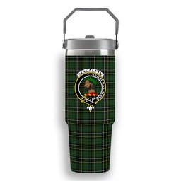 ScotsTee Shop Scottish MacAlpine Modern Crest Tartan Flip Straw Tumbler 20oz 30oz