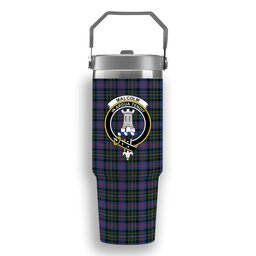 ScotsTee Shop Scottish Malcolm of Berwick Modern Crest Tartan Flip Straw Tumbler 20oz 30oz