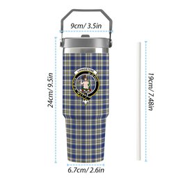 ScotsTee Shop Scottish Livingstone Dress Modern Crest Tartan Flip Straw Tumbler 20oz 30oz