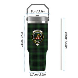 ScotsTee Shop Scottish McAuley Hunting Crest Tartan Flip Straw Tumbler 20oz 30oz