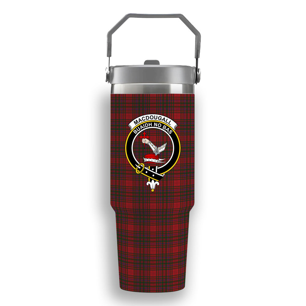 ScotsTee Shop Scottish MacDougall 1906 Crest Tartan Flip Straw Tumbler 20oz 30oz