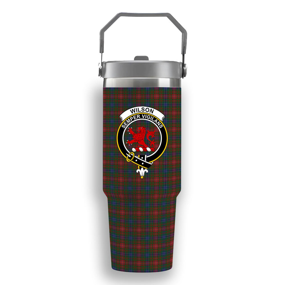 ScotsTee Shop Scottish Wilson Janet Crest Tartan Flip Straw Tumbler 20oz 30oz