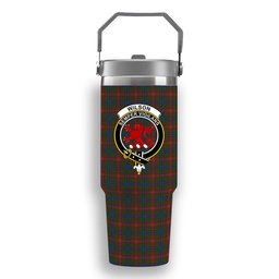 ScotsTee Shop Scottish Wilson Janet Crest Tartan Flip Straw Tumbler 20oz 30oz