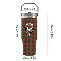 ScotsTee Shop Scottish Leask Crest Tartan Flip Straw Tumbler 20oz 30oz