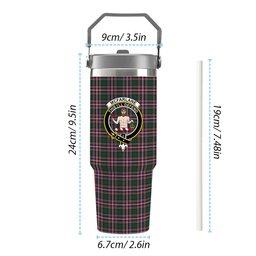 ScotsTee Shop Scottish McFarlane Hunting Modern Crest Tartan Flip Straw Tumbler 20oz 30oz