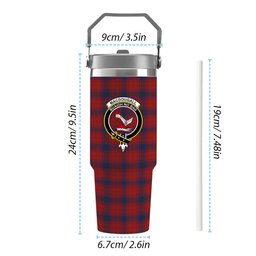 ScotsTee Shop Scottish MacDougall 1842 Crest Tartan Flip Straw Tumbler 20oz 30oz
