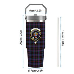 ScotsTee Shop Scottish Nairn Crest Tartan Flip Straw Tumbler 20oz 30oz