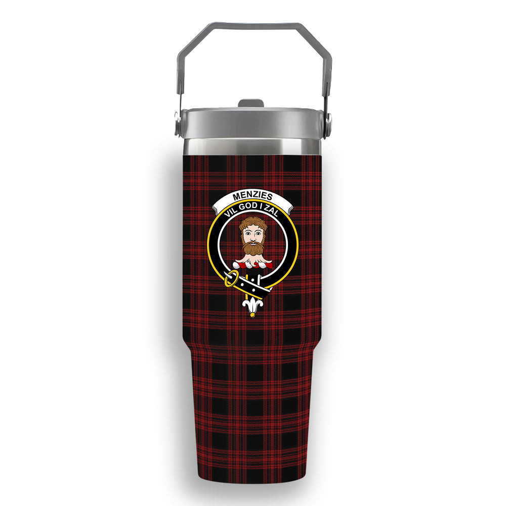 ScotsTee Shop Scottish Menzies Hunting Crest Tartan Flip Straw Tumbler 20oz 30oz