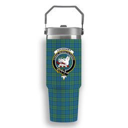 ScotsTee Shop Scottish Lockhart Ancient Crest Tartan Flip Straw Tumbler 20oz 30oz
