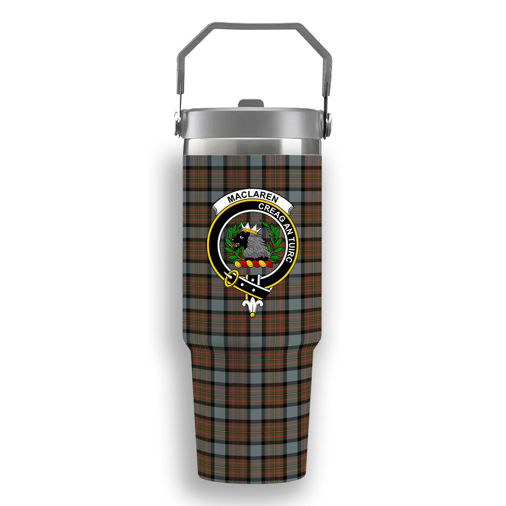 ScotsTee Shop Scottish MacLaren Weathered Crest Tartan Flip Straw Tumbler 20oz 30oz