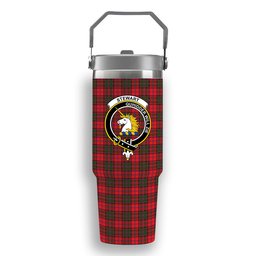 ScotsTee Shop Scottish Stewart of Appin Modern Crest Tartan Flip Straw Tumbler 20oz 30oz