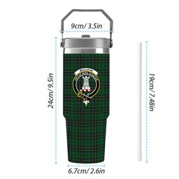 ScotsTee Shop Scottish MacLean of Duart Hunting Crest Tartan Flip Straw Tumbler 20oz 30oz