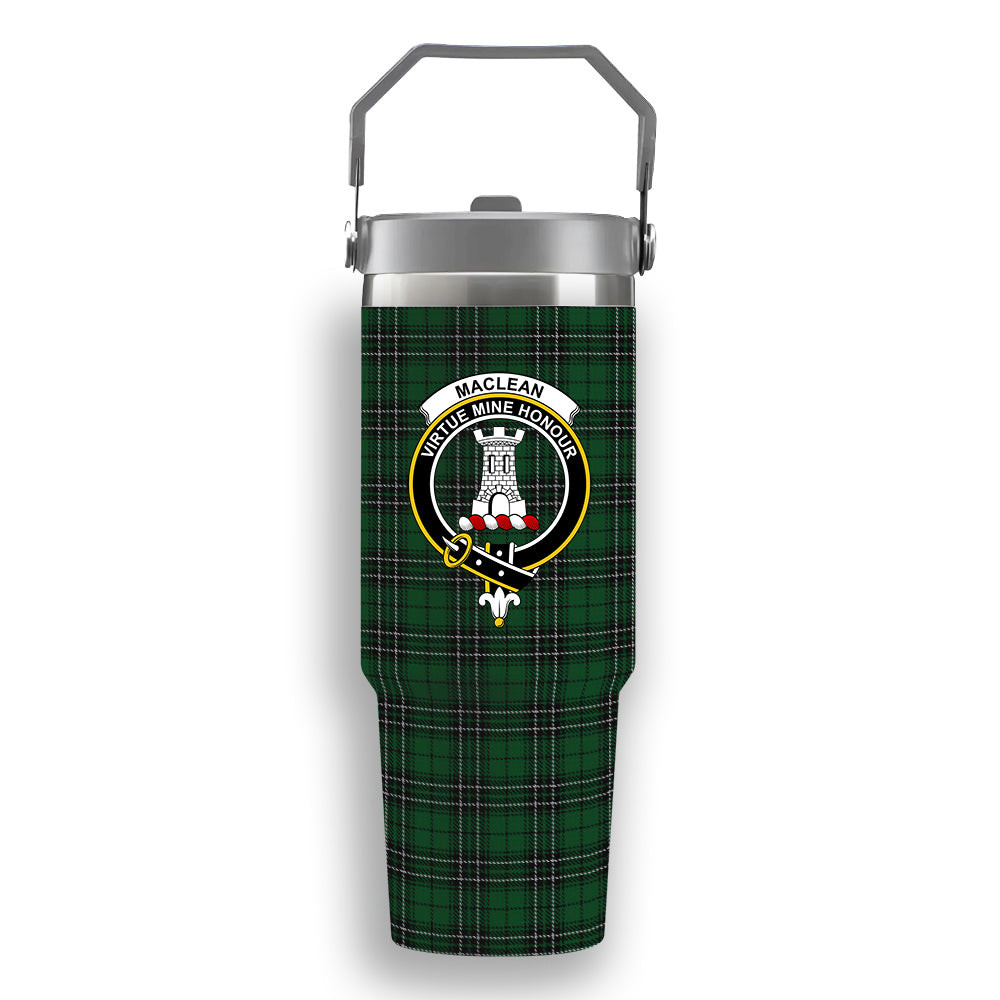 ScotsTee Shop Scottish MacLean of Duart Hunting Crest Tartan Flip Straw Tumbler 20oz 30oz