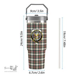 ScotsTee Shop Scottish Stewart Dress Ancient SC Crest Tartan Flip Straw Tumbler 20oz 30oz