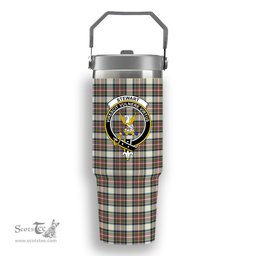 ScotsTee Shop Scottish Stewart Dress Ancient SC Crest Tartan Flip Straw Tumbler 20oz 30oz
