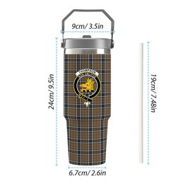 ScotsTee Shop Scottish Thompson Camel Crest Tartan Flip Straw Tumbler 20oz 30oz