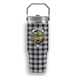 ScotsTee Shop Scottish Douglas Grey Ancient Crest Tartan Flip Straw Tumbler 20oz 30oz