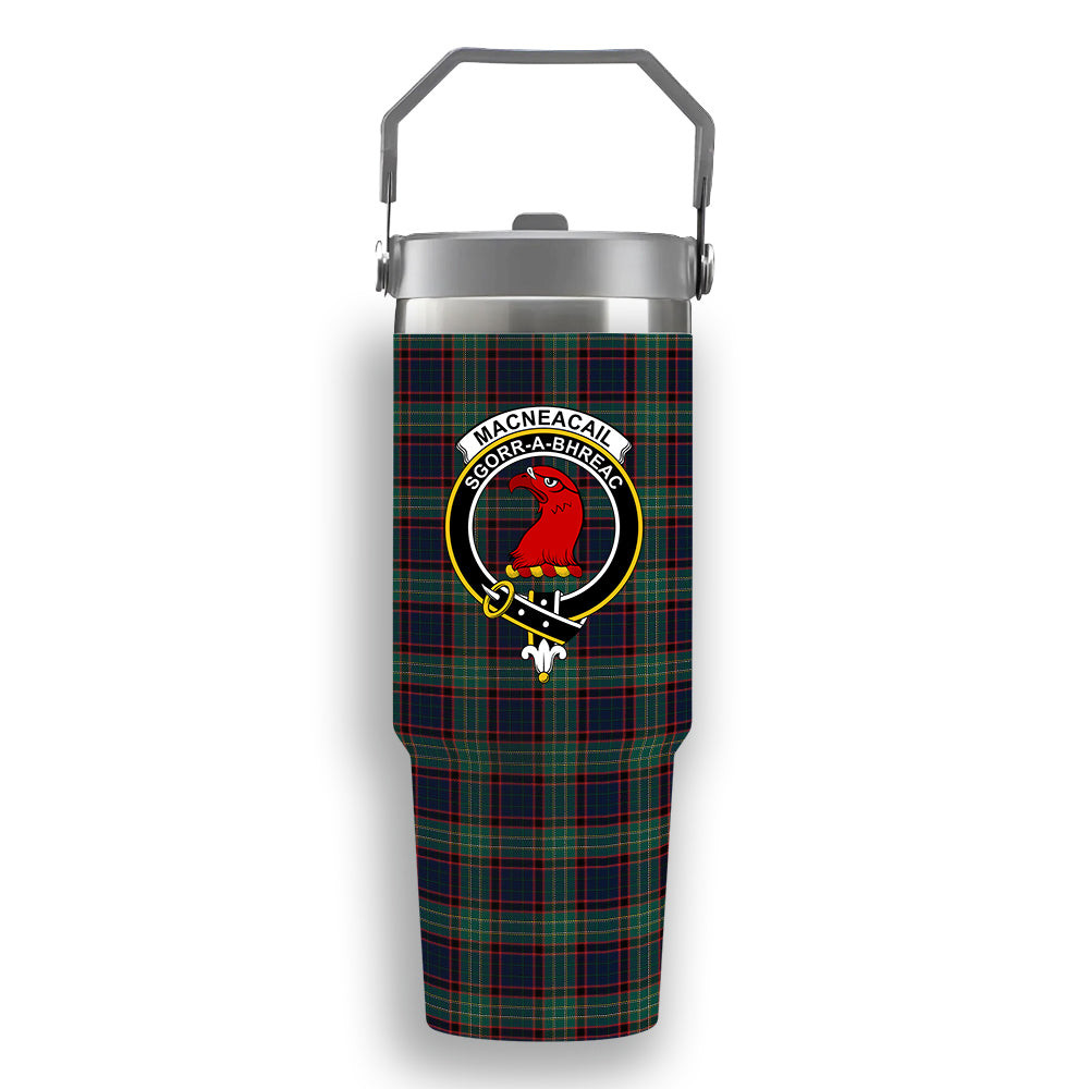 ScotsTee Shop Scottish MacNeacail Hunting Modern Crest Tartan Flip Straw Tumbler 20oz 30oz