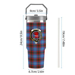 ScotsTee Shop Scottish Pentland Crest Tartan Flip Straw Tumbler 20oz 30oz