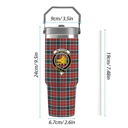 ScotsTee Shop Scottish McTavish Ancient Crest Tartan Flip Straw Tumbler 20oz 30oz