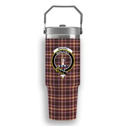 ScotsTee Shop Scottish MacKay of Strathnaver Modern Crest Tartan Flip Straw Tumbler 20oz 30oz