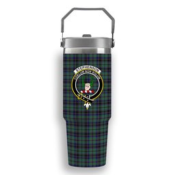 ScotsTee Shop Scottish Stephenson Crest Tartan Flip Straw Tumbler 20oz 30oz