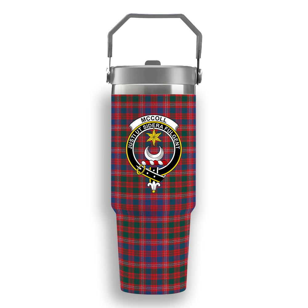 ScotsTee Shop Scottish McColl Hunting Modern Crest Tartan Flip Straw Tumbler 20oz 30oz