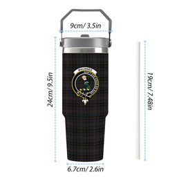 ScotsTee Shop Scottish MacInnes Homecoming Crest Tartan Flip Straw Tumbler 20oz 30oz