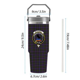 ScotsTee Shop Scottish McDonell of Glengarry Crest Tartan Flip Straw Tumbler 20oz 30oz