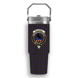 ScotsTee Shop Scottish McDonell of Glengarry Crest Tartan Flip Straw Tumbler 20oz 30oz