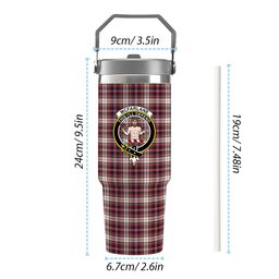 ScotsTee Shop Scottish McFarlane Dress Modern Crest Tartan Flip Straw Tumbler 20oz 30oz