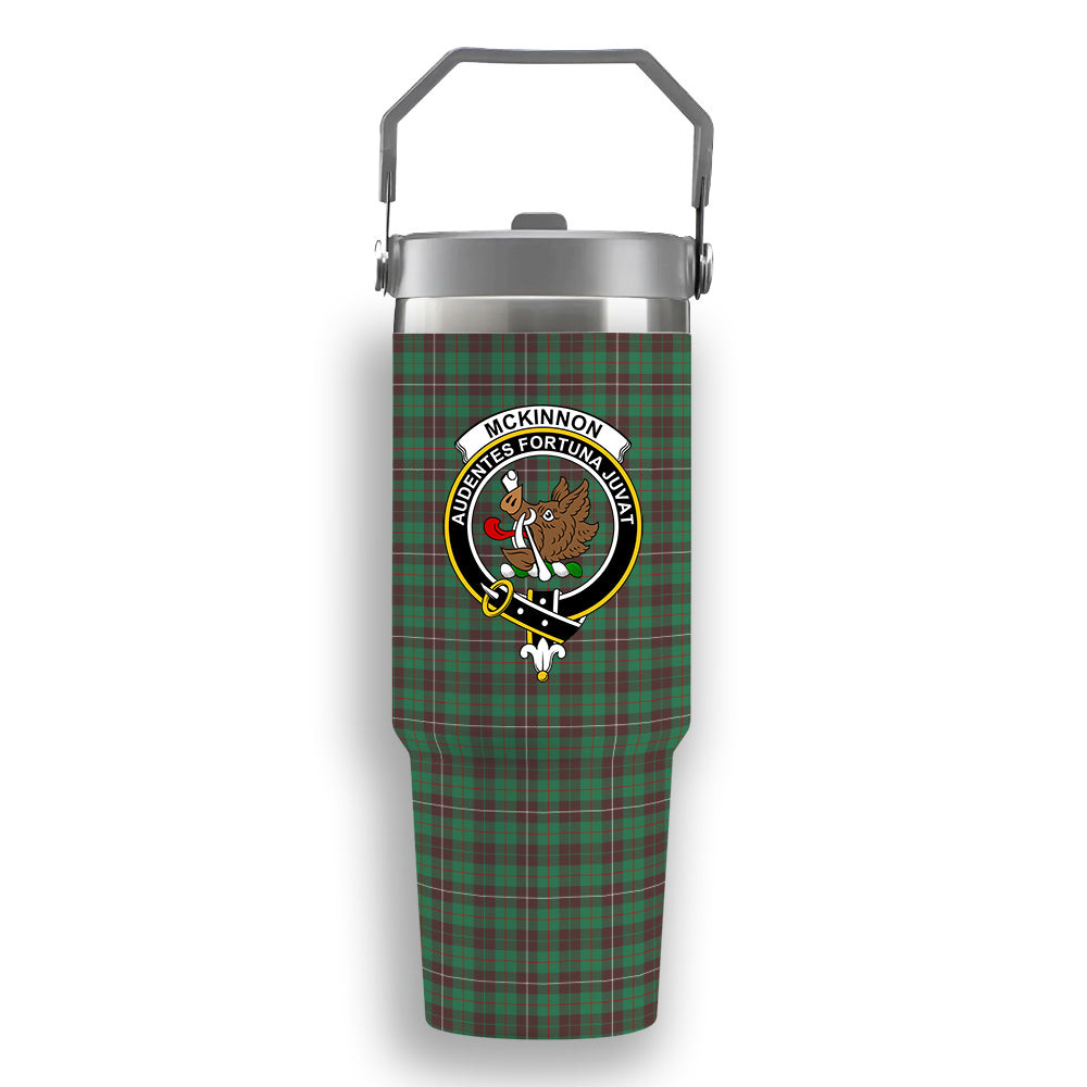 ScotsTee Shop Scottish McKinnon Hunting Ancient Crest Tartan Flip Straw Tumbler 20oz 30oz
