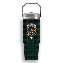 ScotsTee Shop Scottish MacAuley Hunting Modern Crest Tartan Flip Straw Tumbler 20oz 30oz