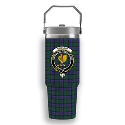 ScotsTee Shop Scottish Sinclair Hunting Modern Crest Tartan Flip Straw Tumbler 20oz 30oz