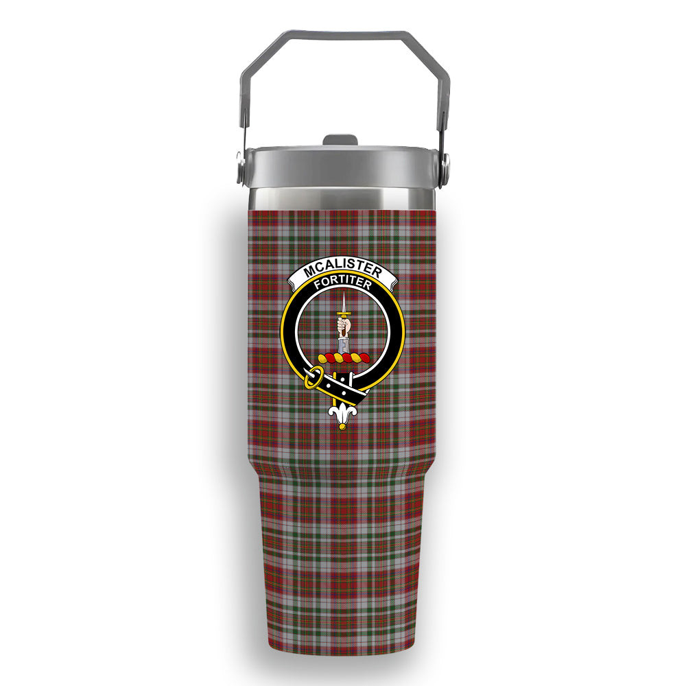 ScotsTee Shop Scottish McAlister Dress Crest Tartan Flip Straw Tumbler 20oz 30oz
