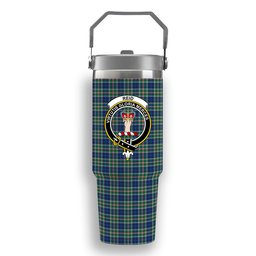 ScotsTee Shop Scottish Reid (Mill City) Modern Clan Crest Tartan Flip Straw Tumbler 20oz 30oz
