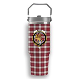 ScotsTee Shop Scottish McFie Dress Modern Crest Tartan Flip Straw Tumbler 20oz 30oz