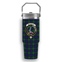ScotsTee Shop Scottish MacKinlay Modern Crest Tartan Flip Straw Tumbler 20oz 30oz