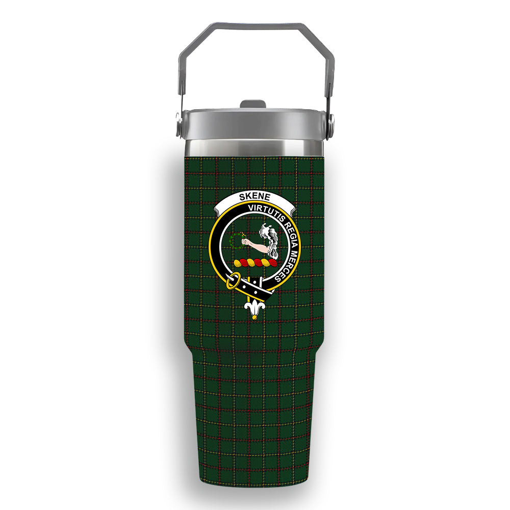 ScotsTee Shop Scottish Skene or Tribe of Mar Crest Tartan Flip Straw Tumbler 20oz 30oz