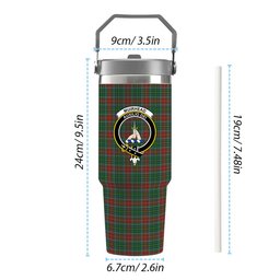 ScotsTee Shop Scottish Muirhead Crest Tartan Flip Straw Tumbler 20oz 30oz