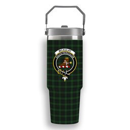 ScotsTee Shop Scottish McAulay Hunting Crest Tartan Flip Straw Tumbler 20oz 30oz