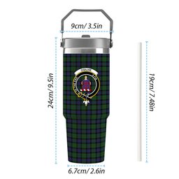 ScotsTee Shop Scottish Ogilvie of Inverarity VS 2 Crest Tartan Flip Straw Tumbler 20oz 30oz