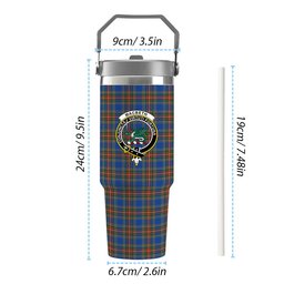 ScotsTee Shop Scottish MacBeth Ancient SC Crest Tartan Flip Straw Tumbler 20oz 30oz